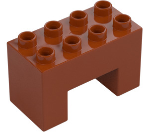 Duplo Dark Orange Brick 2 x 4 x 2 with 2 x 2 Cutout on Bottom (6394)