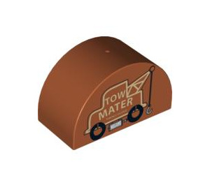 Duplo Orange sombre Brique 2 x 4 x 2 avec Haut incurvé avec Tow Mater Truck  (31213 / 89831)