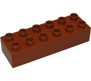 Duplo Ciemna pomarańcza Cegła 2 x 6 (2300)