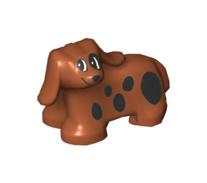 Duplo Donkeroranje Hond met Zwart Spots (31101 / 43050)