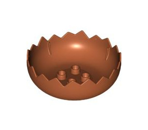 Duplo Dark Orange Egg Bottom 5 x 5 x 1.5 with Studs (61236)