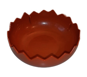 Duplo Mørk orange Æg Shell Halvt med Jagged Edges og ingen knops