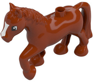 Duplo Dark Orange Horse with with White on Face (15994 / 57892)