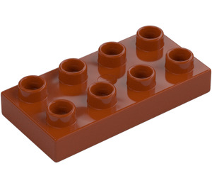 Duplo Donkeroranje Plaat 2 x 4 (4538 / 40666)