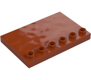 Duplo Arancione scuro Piastrella 4 x 6 con Bottoncini su Bordo (31465)