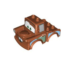 Duplo Dark Orange Truck Body with Mater Front Teeth (101604)