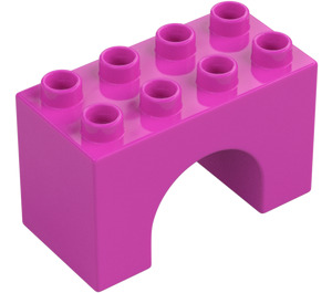 Duplo Tummanvaaleanpunainen Kaari Palikka 2 x 4 x 2 (11198)