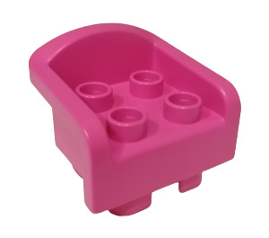 Duplo Mørk lyserød Armchair med buet Arme (6477)