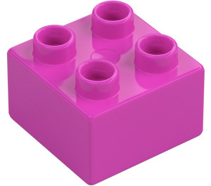 Duplo Tummanvaaleanpunainen Palikka 2 x 2 (3437 / 89461)