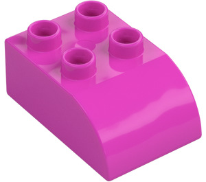 Duplo Mørk rosa Kloss 2 x 3 med Buet topp (2302)