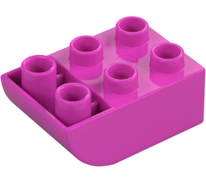 Duplo Dark Pink Brick 2 x 3 with Inverted Slope Curve (98252)