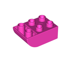 Duplo Dark Pink Brick 2 x 3 with Inverted Slope Curve (98252)