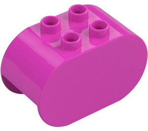 Duplo Dark Pink Brick 2 x 4 x 2 with Rounded Ends (6448)