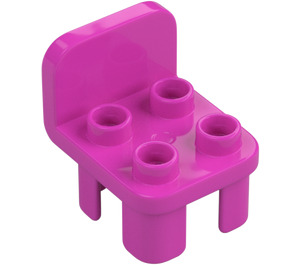 Duplo Rosa scuro Chair 2 x 2 x 2 con Bottoncini (6478 / 34277)