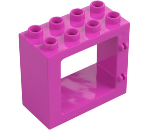 Duplo Dunkelpink Tür Rahmen 2 x 4 x 3 mit flachem Rand (61649)