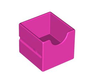 Duplo Ciemno różowy Drawer z Cut Out (6471)