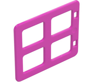 Duplo Dark Pink Window 4 x 3 with Bars with Same Sized Panes (90265)