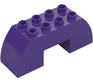 Duplo Tumma purppura Kaari Palikka 2 x 6 x 2 Kaareva (11197)