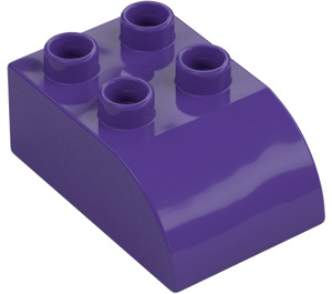 Duplo Dark Purple Brick 2 x 3 with Curved Top (2302)