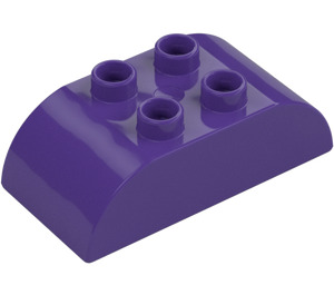 Duplo Dark Purple Brick 2 x 4 with Curved Sides (98223)