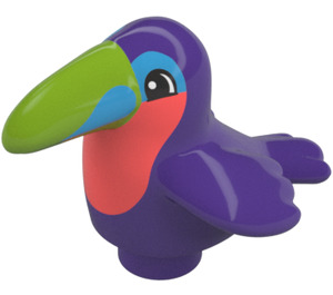 Duplo Mørke lilla Toucan med Lyserød og Lilla (52353)