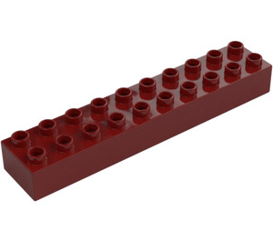 Duplo Ciemno czerwony Cegła 2 x 10 (2291)