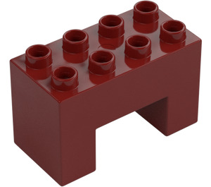 Duplo Dark Red Brick 2 x 4 x 2 with 2 x 2 Cutout on Bottom (6394)