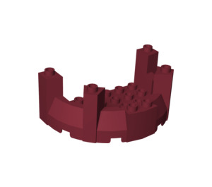 Duplo Dunkelrot Schloss Turret 5 x 8 x 3 (52027)