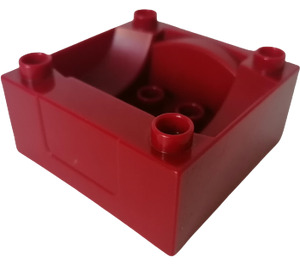 Duplo Dark Red Train Compartment 4 x 4 x 1.5 with Seat (51547 / 98456)