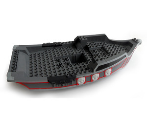 Duplo Donker steengrijs Boot Hull met Rood Skulls (54046 / 54856)