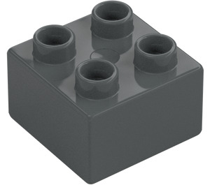 Duplo Mørk steingrå Kloss 2 x 2 (3437 / 89461)