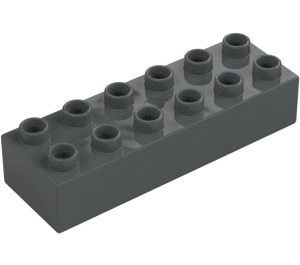 Duplo Dunkles Steingrau Stein 2 x 6 (2300)