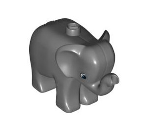 Duplo Dark Stone Gray Elephant Calf (74705)