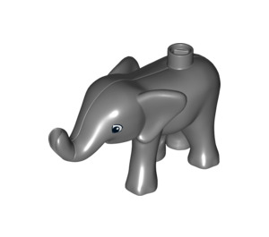 Duplo Dark Stone Gray Elephant Calf with Left Foot Forward (89879)