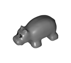 Duplo Dunkles Steingrau Hippo Baby (51671 / 81524)