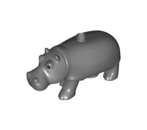 Duplo Tmavě kamenná šedá Hippo s Movable Čelist (70885 / 98201)