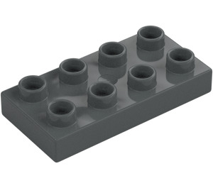 Duplo Dark Stone Gray Plate 2 x 4 (4538 / 40666)