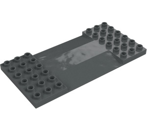 Duplo Donker steengrijs Plaat 6 x 12 met Ramps (95463)