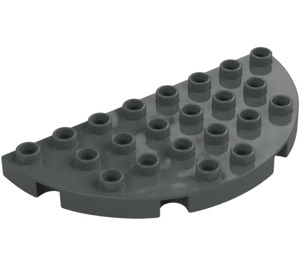 Duplo Mörk Stengrå Platta 8 x 4 Semicircle (29304)