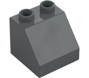 Duplo Gris Pierre Foncé Pente 2 x 2 x 1.5 (45°) (6474 / 67199)