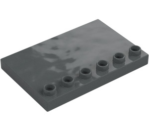 Duplo Dark Stone Gray Tile 4 x 6 with Studs on Edge (31465)