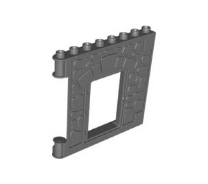 Duplo Dunkles Steingrau Mauer 1 x 8 x 6 Tür+Stein,Rechts (51695)