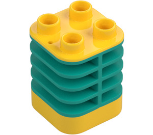 Duplo Dunkles Türkis Stein 2 x 2 x 2 mit Dunkles Türkis Flex (35110)