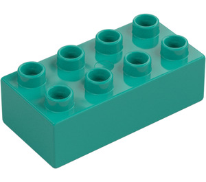 Duplo Mörk Turkos Kloss 2 x 4 (3011 / 31459)