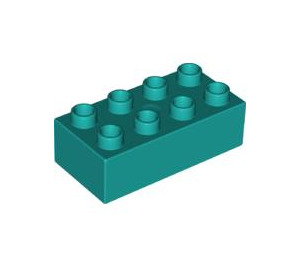 Duplo Donker Turquoise Steen 2 x 4 (3011 / 31459)
