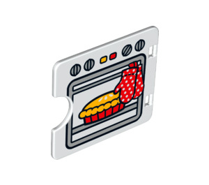 Duplo Drzwi 3 x 4 z Cut Out z Pie W Oven (27382 / 29321)