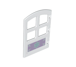 Duplo Door with Purple panel with snowflake with Larger Bottom Windows (52341 / 71362)