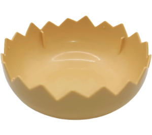 Duplo Egg Shell Half with Jagged Edges and No Studs