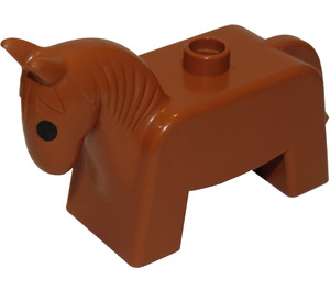 Duplo Fabuland bruin Paard met Solide Zwart Ogen (4009)