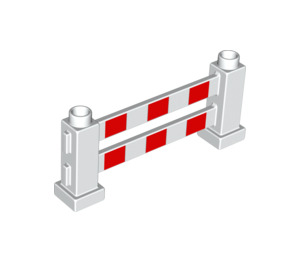 Duplo Fence 1 x 6 x 2 with Red Stripes (12041 / 82425)